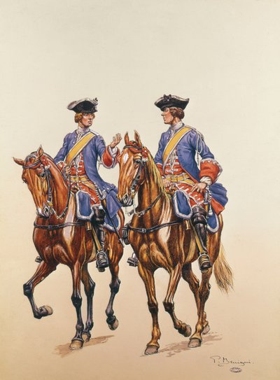 Adjunct-Sergeant en Boogschutter van de Bereden Politie van Île de France, c.1750 door P. Benigni